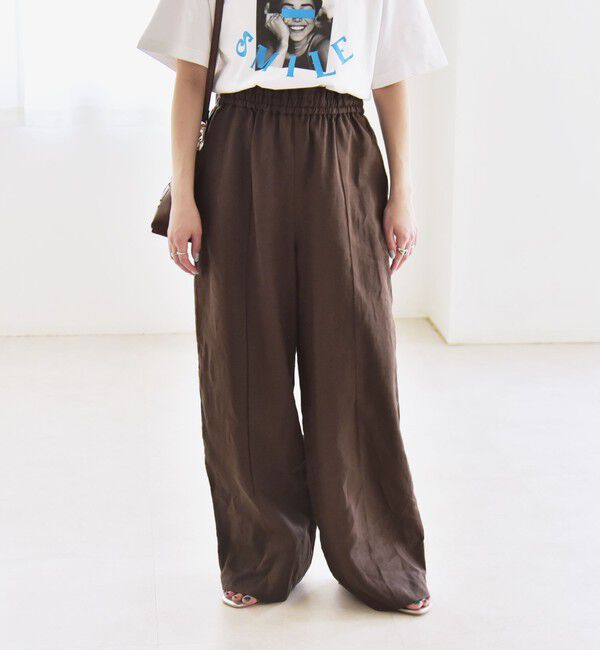 quaranciel「quaranciel:〈洗濯機可能〉ラミー ピンタック ワイド イージー パンツ」|その他|