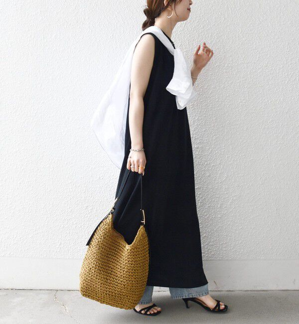 SHIPS any「SHIPS any:〈洗濯機可能〉USAコットン ヘンリーネック Aライン ワンピース」|ワンピース|