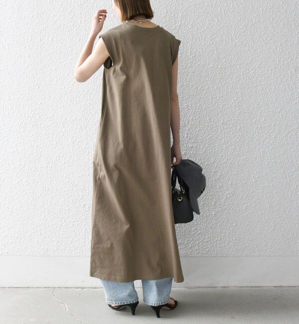 SHIPS any「SHIPS any:〈洗濯機可能〉USAコットン ヘンリーネック Aライン ワンピース」|ワンピース|