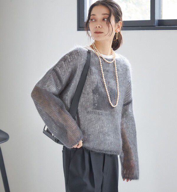 SHIPS for women「モヘヤ メッシュ プルオーバー」|ニット・セーター|