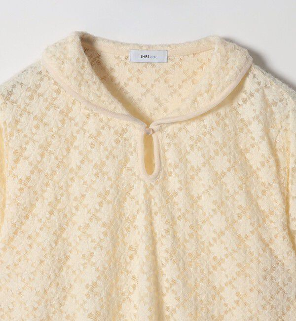 SHIPS any「SHIPS any:〈手洗い可能〉起毛 レース パイピング プルオーバー」|Tシャツ・カットソー|