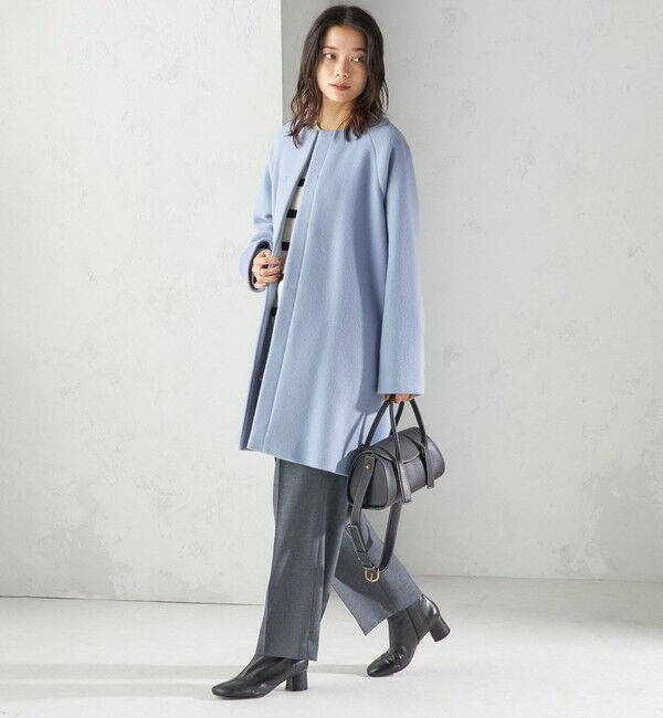 SHIPS for women「Pure SUPER100 ノーカラー コート」|ノーカラーコート|