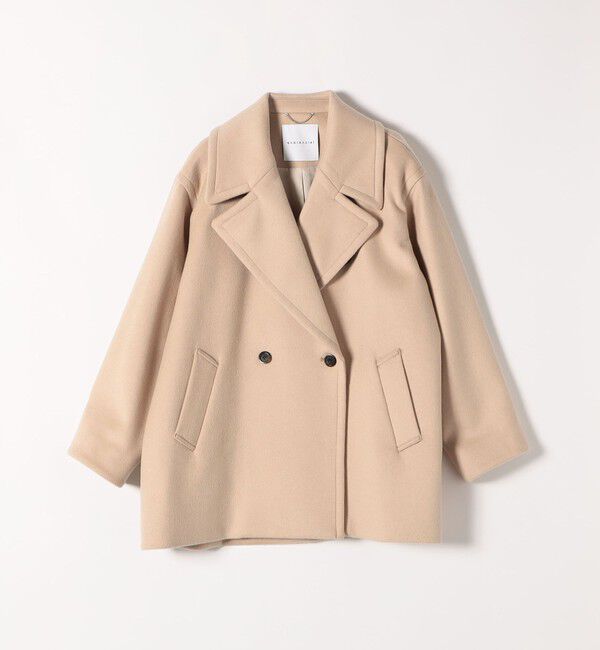 quaranciel「quaranciel: PURE WOOL ダブルブレスト テーラード ハーフ コート」|ピーコート|