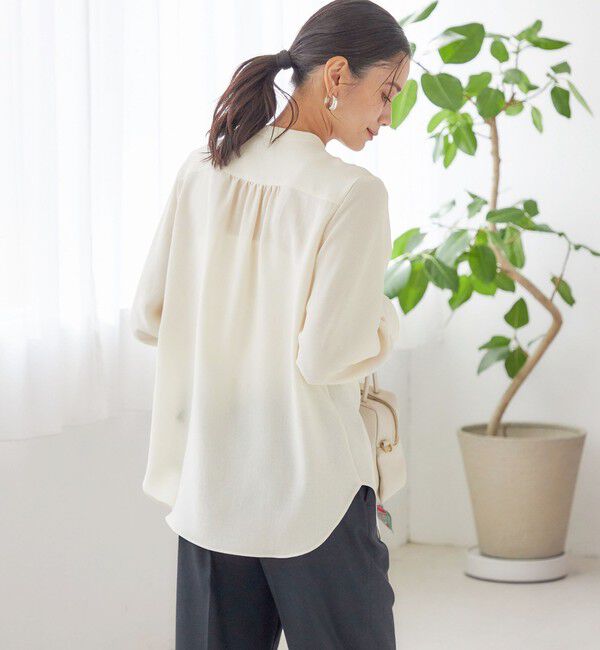 SHIPS for women「〈洗濯機可能〉ポリエステル カルゼ フリル ブラウス」|シャツ・ブラウス|