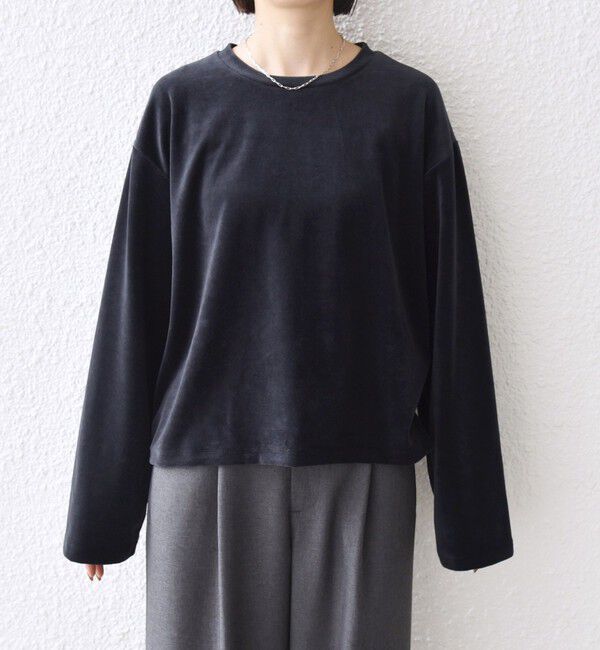 SHIPS for women「〈手洗い可能〉コットン ポリエステル ベロア ワイド スリーブ」|Tシャツ・カットソー|