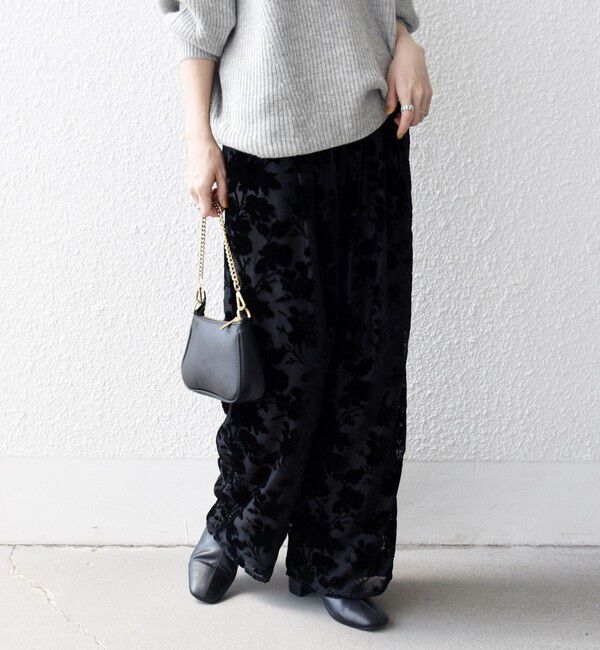 SHIPS any「SHIPS any:〈手洗い可能〉フラワー オパール タック セミワイド イージー パンツ」|その他|