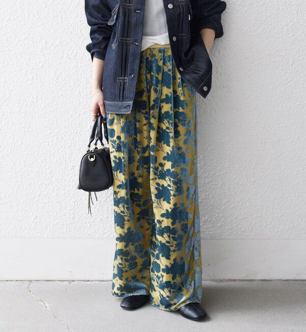 SHIPS any「SHIPS any:〈手洗い可能〉フラワー オパール タック セミワイド イージー パンツ」|その他|