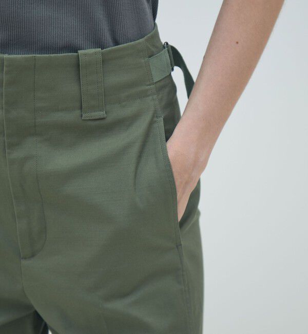 MACPHEE「バックサテンスラブストレッチ テーパードパンツ」|カーゴ|