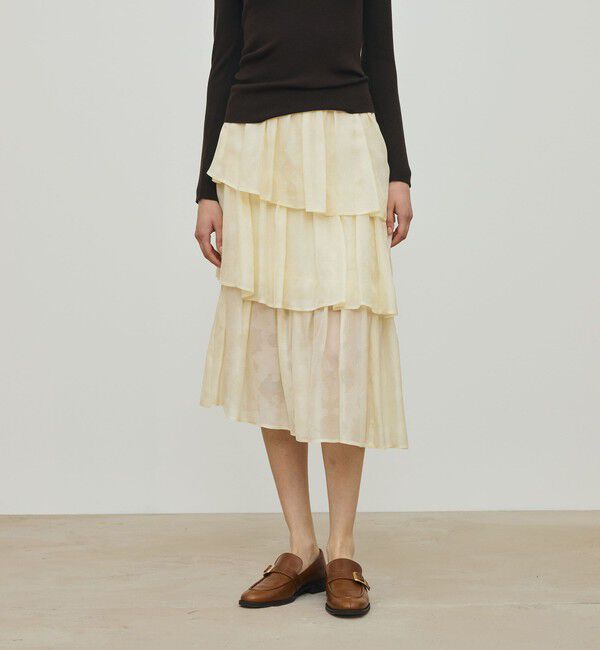 DES PRES「ムービングシャドウ ジャガード ティアードスカート」|スカート|