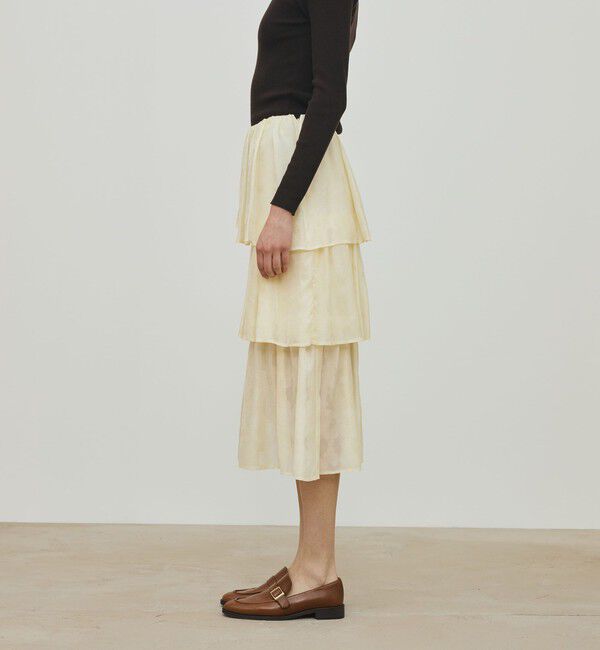 DES PRES「ムービングシャドウ ジャガード ティアードスカート」|スカート|