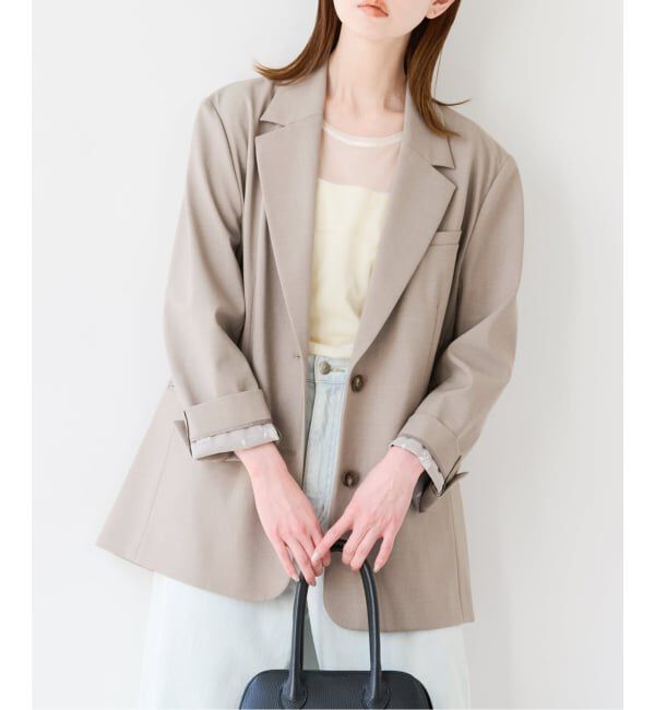 U by SPICK&SPAN「レースボンディングオーバージャケット」|テーラードジャケット|ベージュ