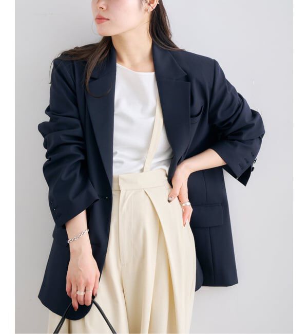 U by SPICK&SPAN「レースボンディングオーバージャケット」|テーラードジャケット|