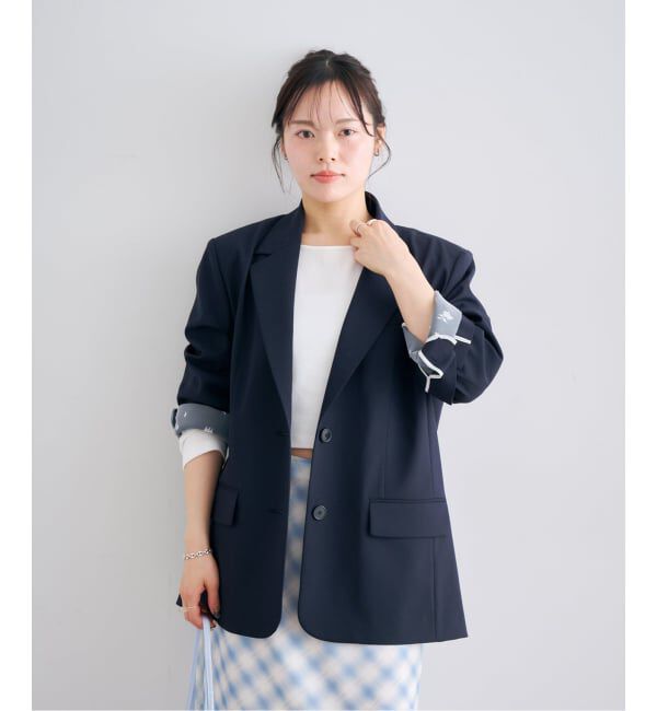 U by SPICK&SPAN「レースボンディングオーバージャケット」|テーラードジャケット|