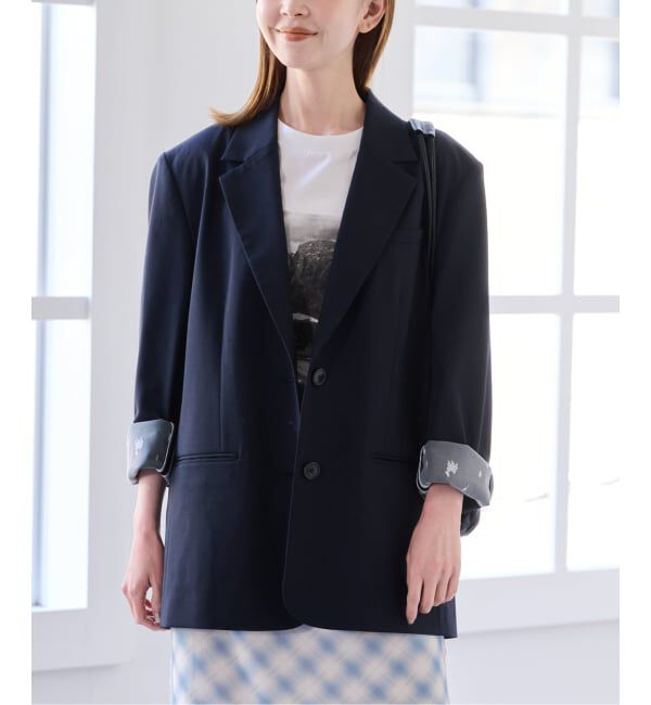 U by SPICK&SPAN「レースボンディングオーバージャケット」|テーラードジャケット|