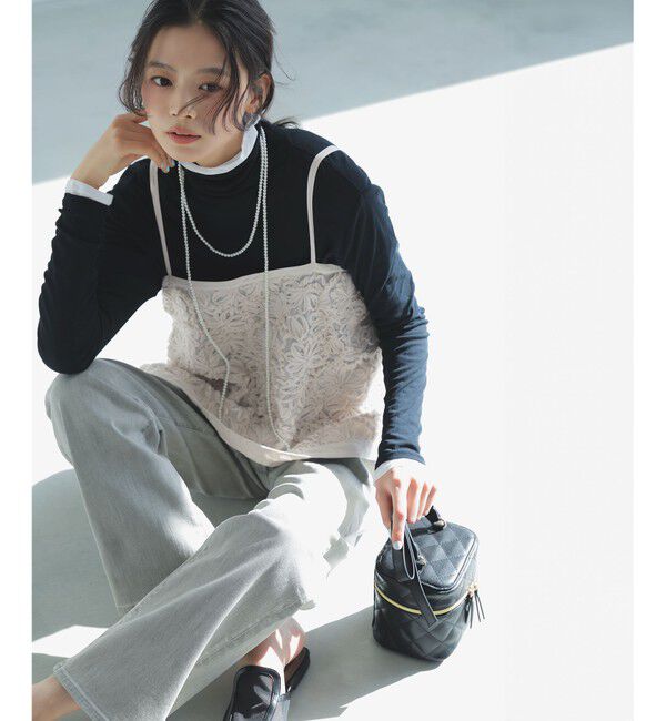 23区「リボンエンブロイダリー キャミソール」|キャミソール|