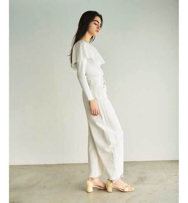 GRACE CONTINENTAL「カットワークリブニットトップ」|ニット・セーター|