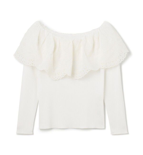 GRACE CONTINENTAL「カットワークリブニットトップ」|ニット・セーター|