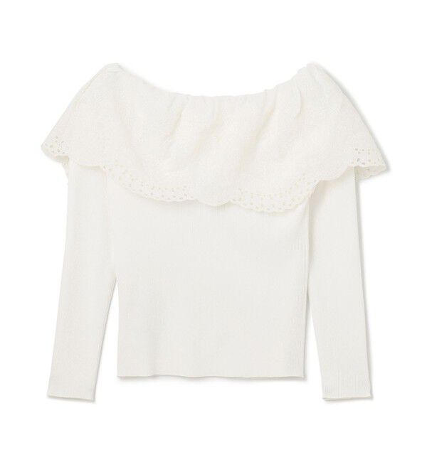 GRACE CONTINENTAL「カットワークリブニットトップ」|ニット・セーター|