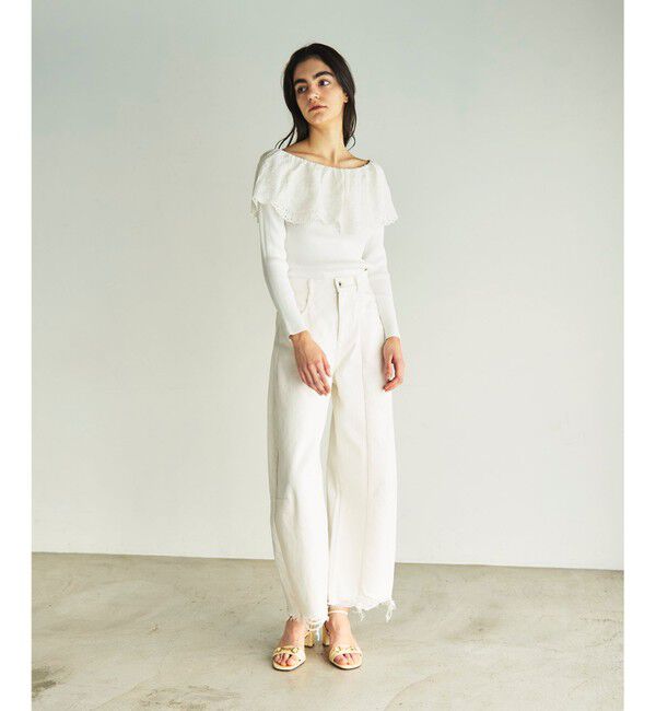 GRACE CONTINENTAL「カットワークリブニットトップ」|ニット・セーター|