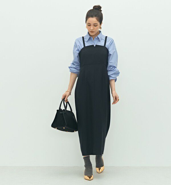 NOLLEY'S「ウォッシャブルウール調ストレッチキャミワンピース」|ワンピース|