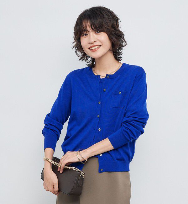 NOLLEY'S sophi「《アンサンブル対応》《手洗い可能》ウール100クルーネックカーディガン」|カーディガン|