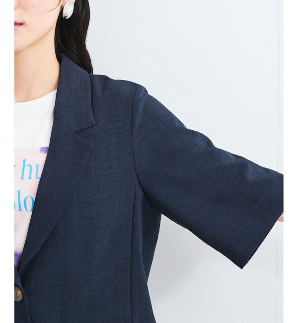 VIS「【美easy】ハーフスリーブジャケット/セットアップ対応・洗える」|テーラードジャケット|