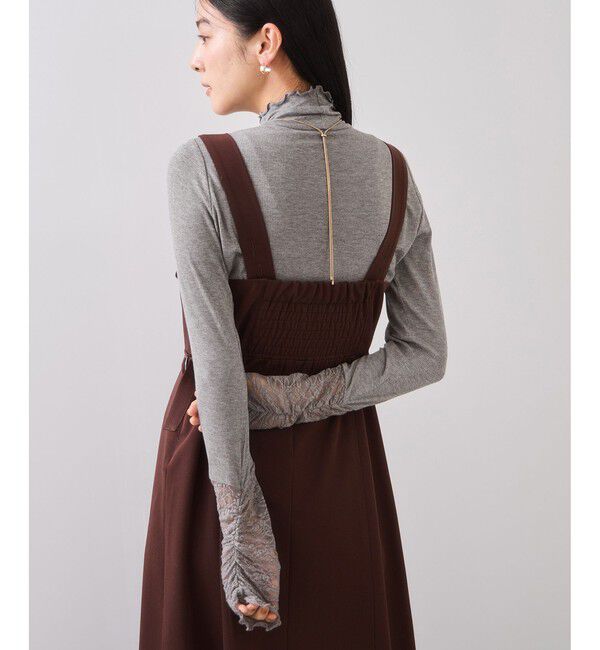 VIS「袖クシュクシュハイネックテレコインナープルオーバー/静電気防止・イージーケア」|Tシャツ・カットソー|