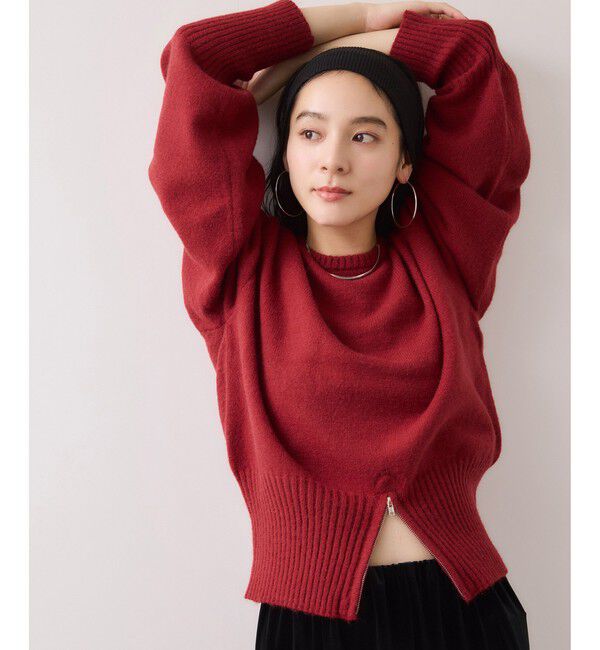 VIS「【WEB限定】裾ジップニットプルオーバー」|ニット・セーター|