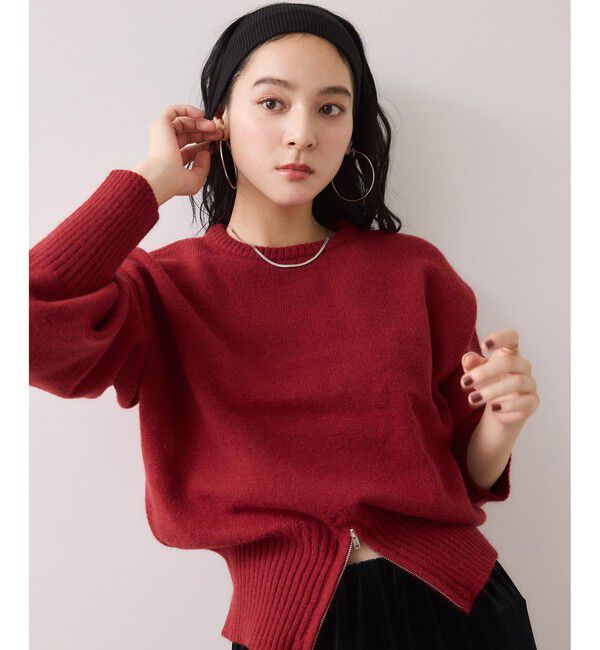 VIS「【WEB限定】裾ジップニットプルオーバー」|ニット・セーター|