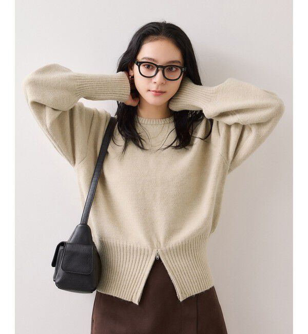 VIS「【WEB限定】裾ジップニットプルオーバー」|ニット・セーター|