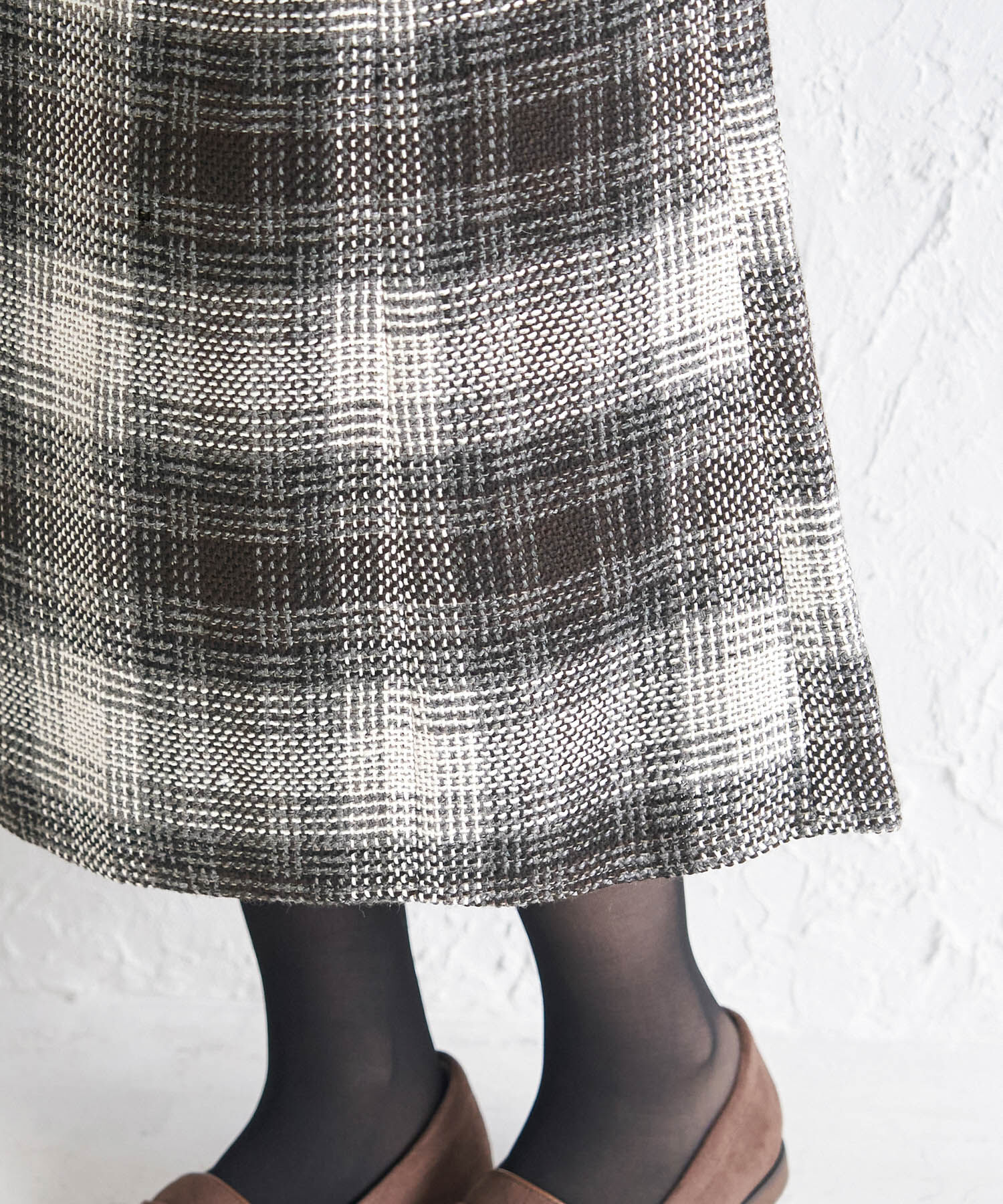 Rope&rsquo;Picnic「チェックツイードセミフレアスカート」|スカート|