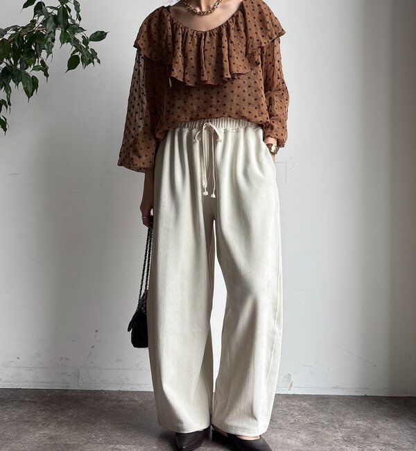  「フラワー刺繍フリルブラウス」|シャツ・ブラウス|