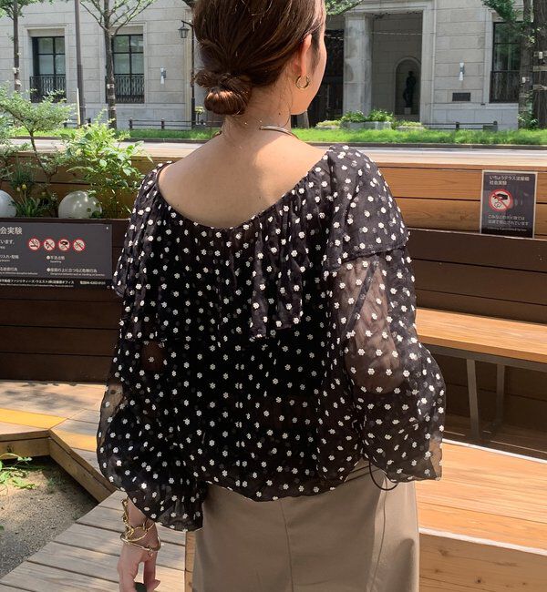  「フラワー刺繍フリルブラウス」|シャツ・ブラウス|