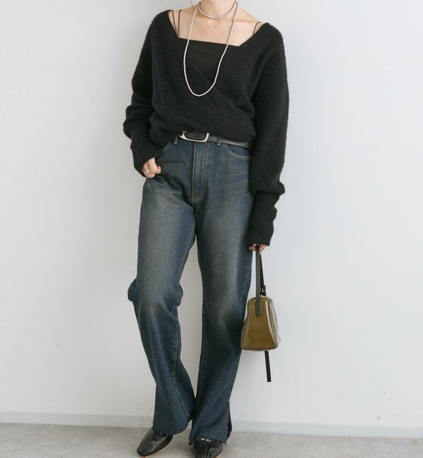  「【全骨格美脚見え！】slit DENIM」|デニム|