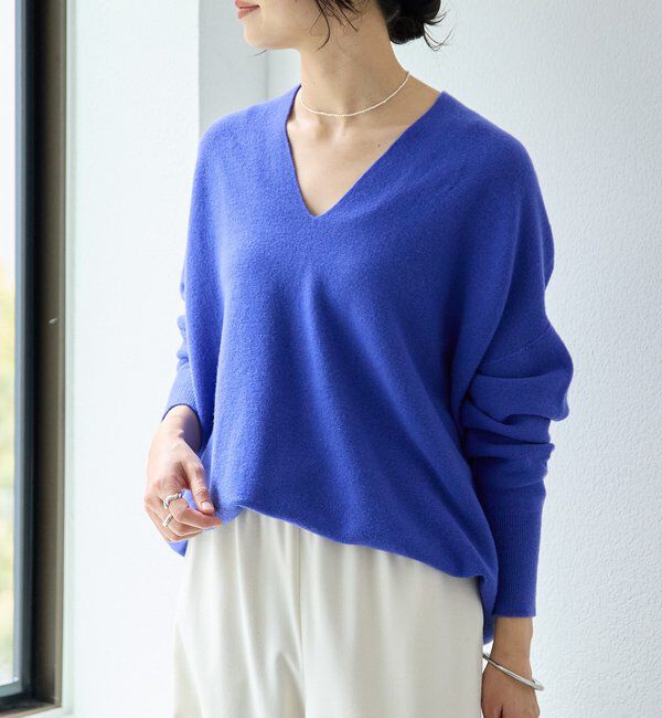  「【リバイバル/新色追加/7色展開】ウール100NEWバックボリュームニット」|ニット・セーター|ブルー