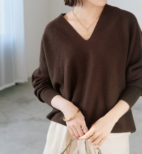  「【リバイバル/新色追加/7色展開】ウール100NEWバックボリュームニット」|ニット・セーター|ブラウン