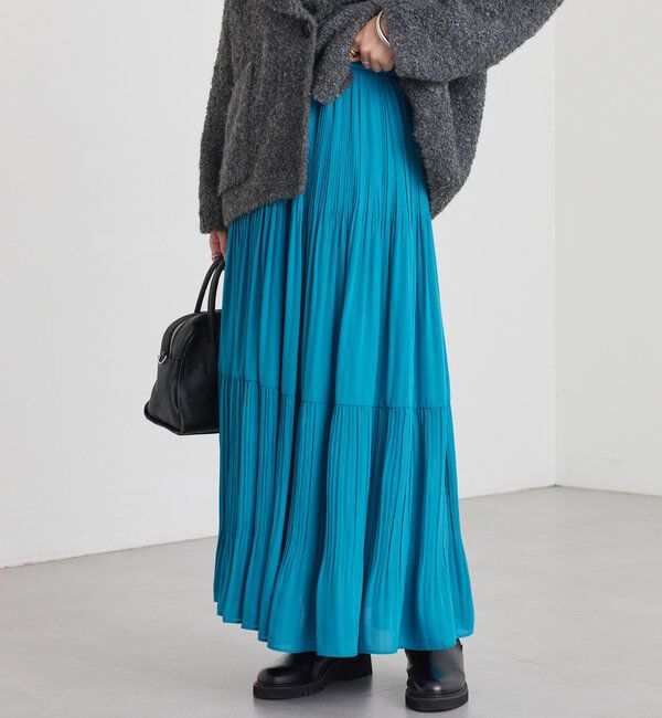  「【上品見え】ティアードプリーツスカート」|スカート|