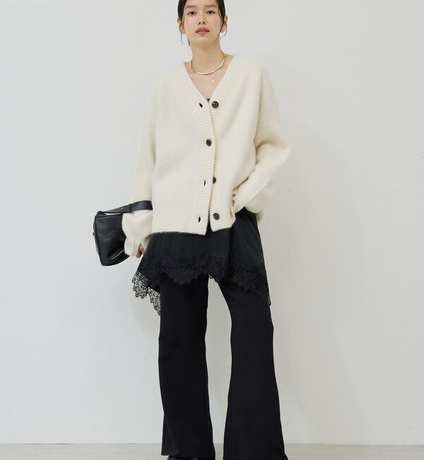  「ファーVネックカーディガン」|ニット・セーター|