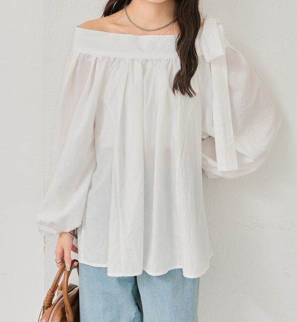  「肩リボンオフショルブラウス」|シャツ・ブラウス|