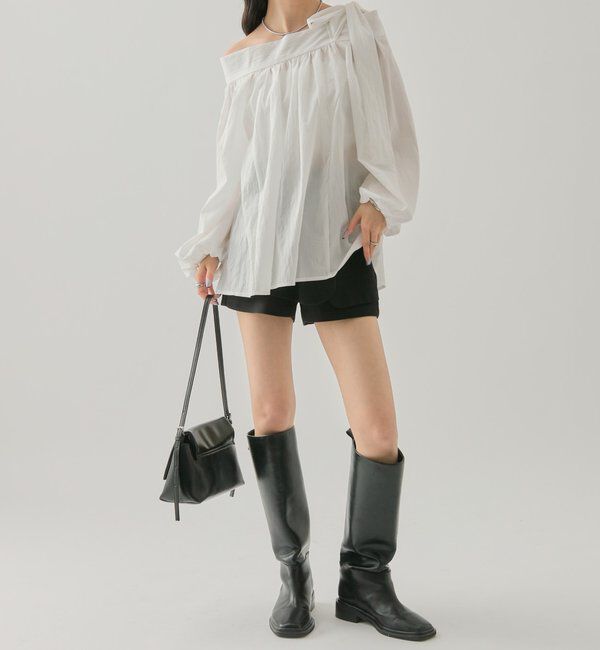  「肩リボンオフショルブラウス」|シャツ・ブラウス|