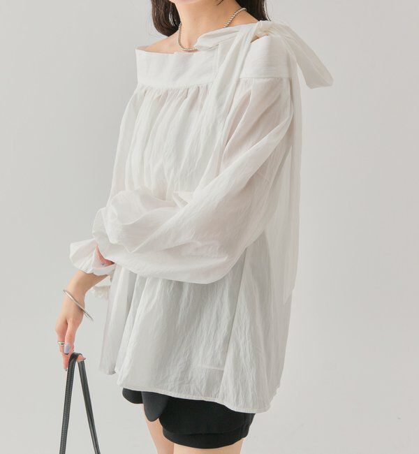  「肩リボンオフショルブラウス」|シャツ・ブラウス|