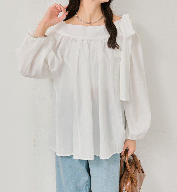  「肩リボンオフショルブラウス」|シャツ・ブラウス|