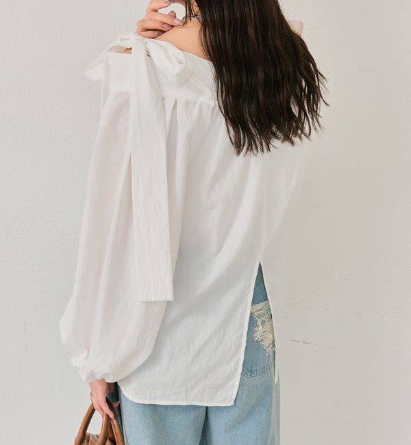  「肩リボンオフショルブラウス」|シャツ・ブラウス|