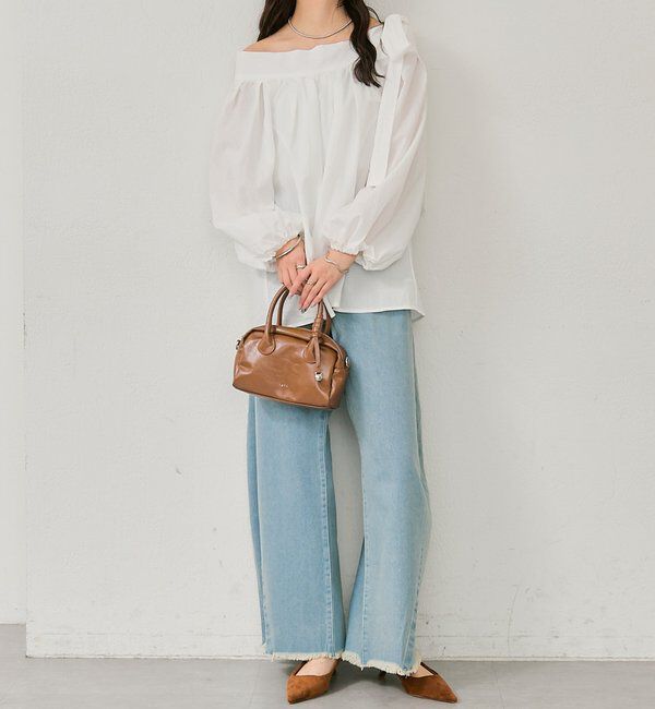  「肩リボンオフショルブラウス」|シャツ・ブラウス|