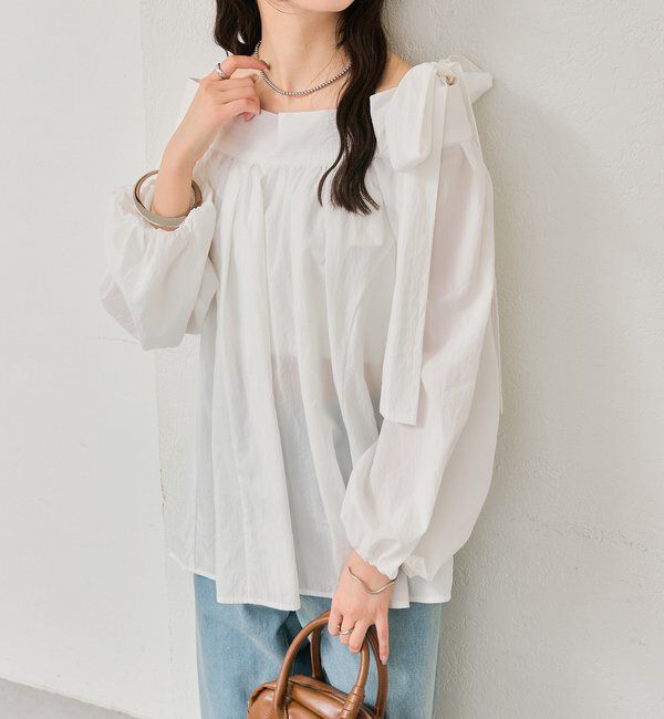  「肩リボンオフショルブラウス」|シャツ・ブラウス|