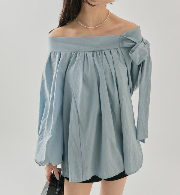  「肩リボンオフショルブラウス」|シャツ・ブラウス|
