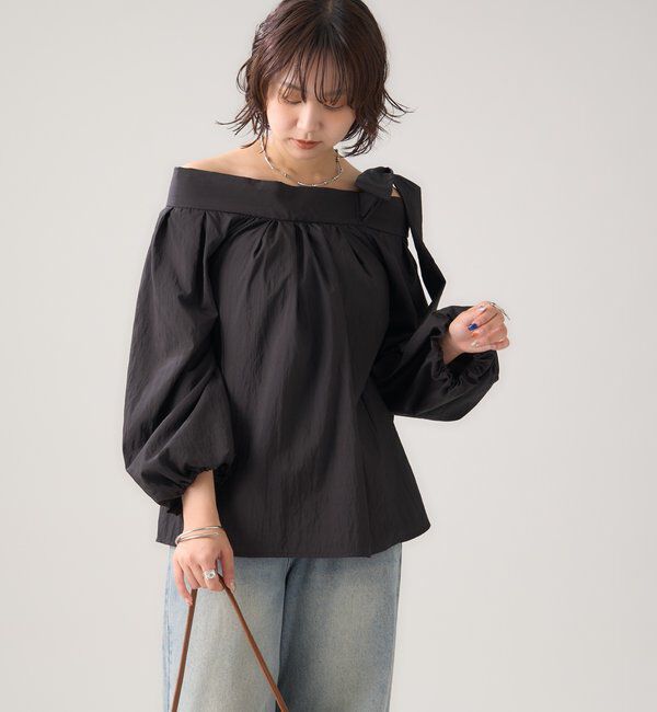  「肩リボンオフショルブラウス」|シャツ・ブラウス|