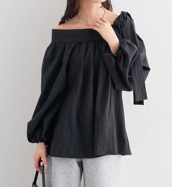  「肩リボンオフショルブラウス」|シャツ・ブラウス|