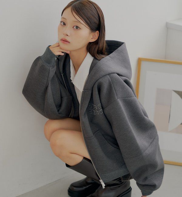  「【セットアップ対応】Wジップボリュームスリーブフードパーカー」|パーカー|