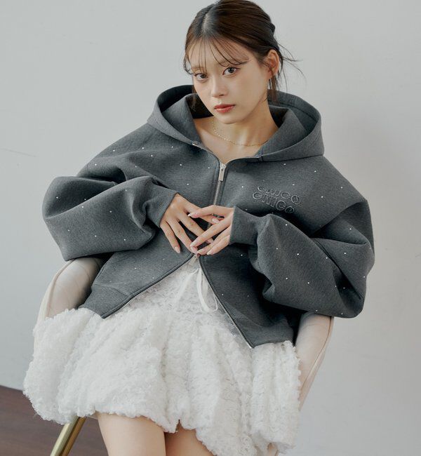  「【セットアップ対応】Wジップボリュームスリーブフードパーカー」|パーカー|